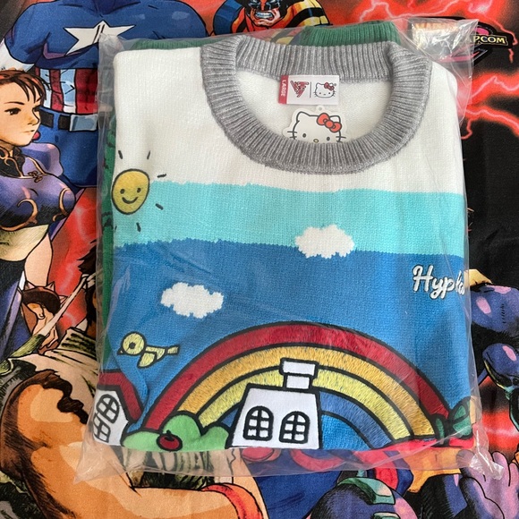 Hypland HELLO KITTY CARNIVAL KNIT SWEATER (NIGHT TIME) “Super Mushrooms”edition - Picture 6 of 6